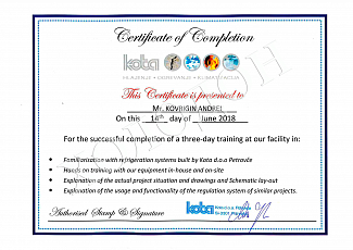 Сертификаты КОТА